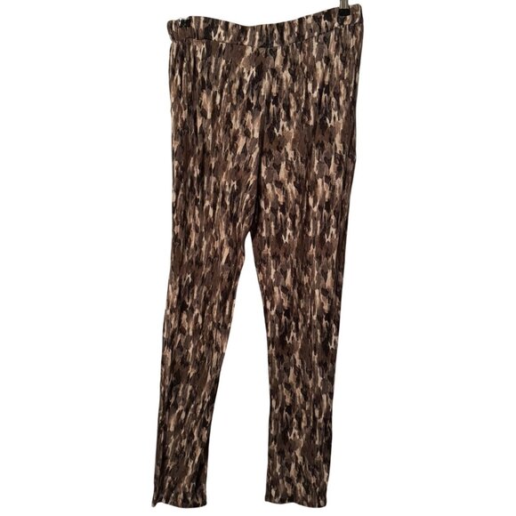 MNG Casual Womens Pleated Brown Camouflage Pants Size M Viscose women pants - Picture 7 of 12